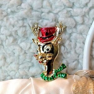 Beatrix Christmas reindeer pin